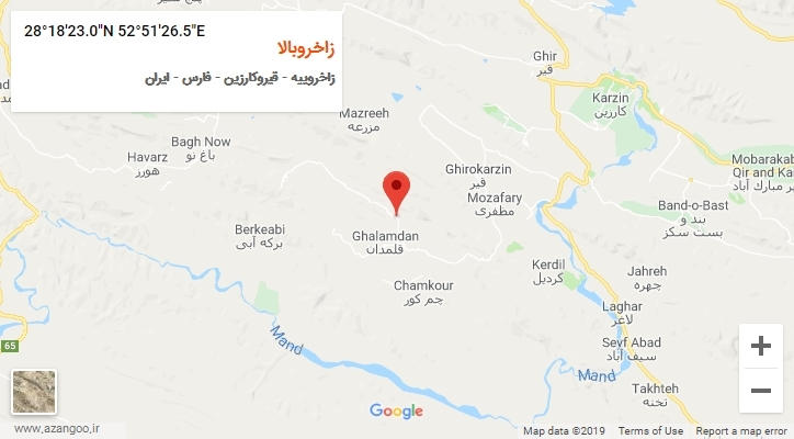 روستای زاخروبالا بر روی نقشه
