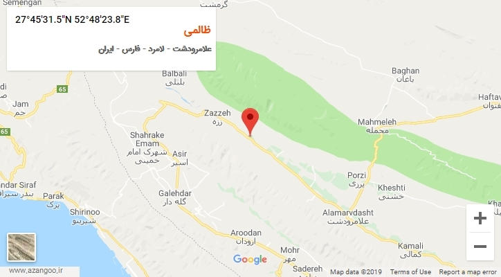 روستای ظالمی بر روی نقشه