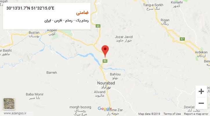روستای ضامنی بر روی نقشه