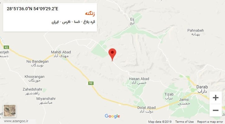 روستای زنگنه بر روی نقشه
