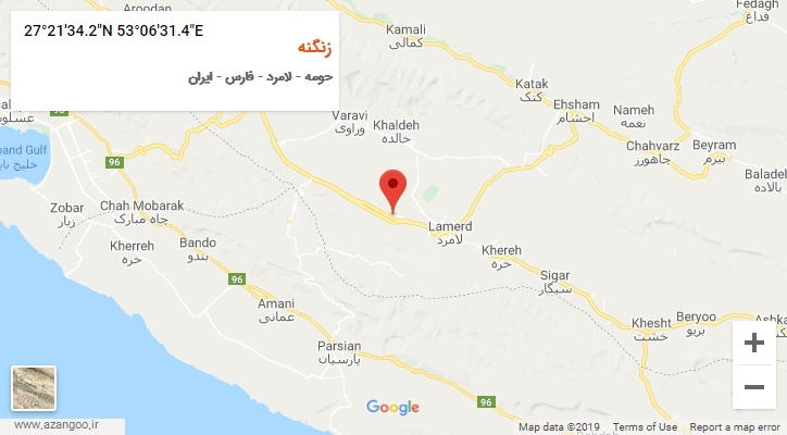 روستای زنگنه بر روی نقشه