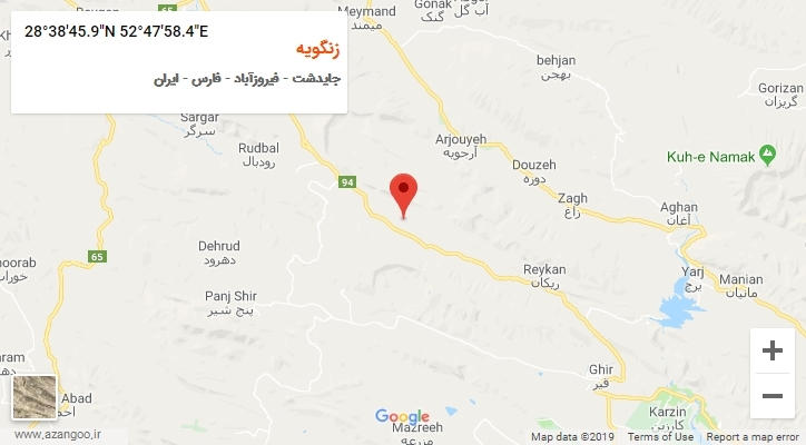 روستای زنگویه بر روی نقشه