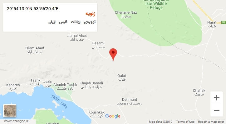 روستای زنویه بر روی نقشه
