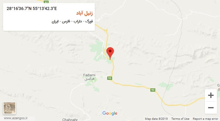 روستای زنیل آباد بر روی نقشه