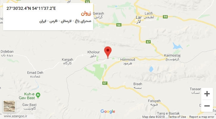 روستای زروان بر روی نقشه