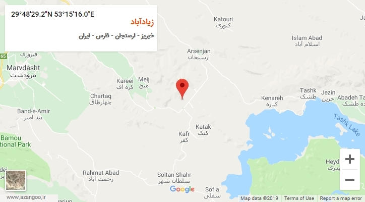 روستای زیادآباد بر روی نقشه