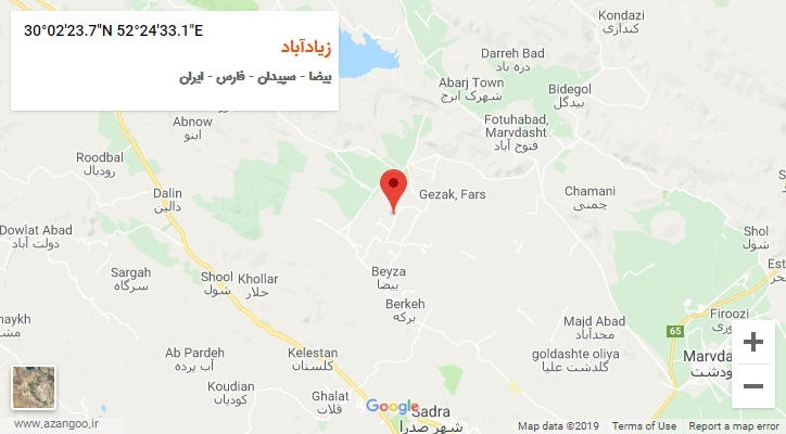 روستای زیادآباد بر روی نقشه