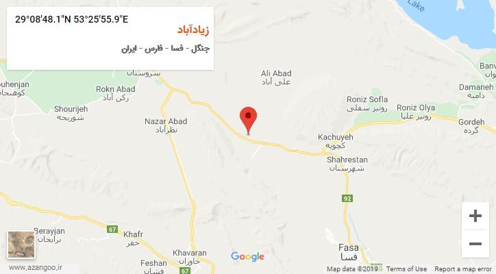 روستای زیادآباد بر روی نقشه