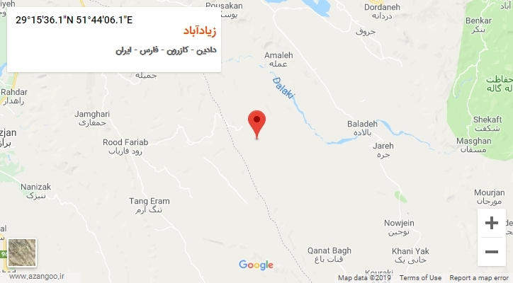 روستای زیادآباد بر روی نقشه