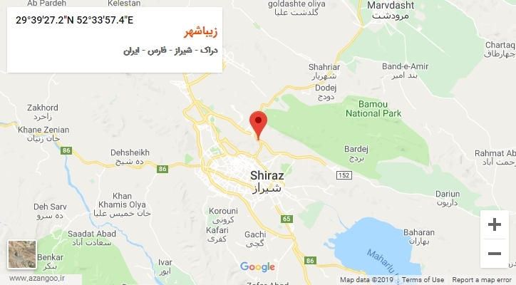 روستای زیباشهر بر روی نقشه