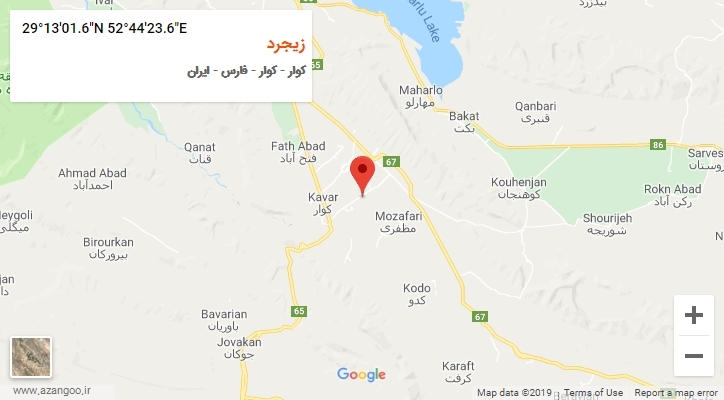 روستای زیجرد بر روی نقشه