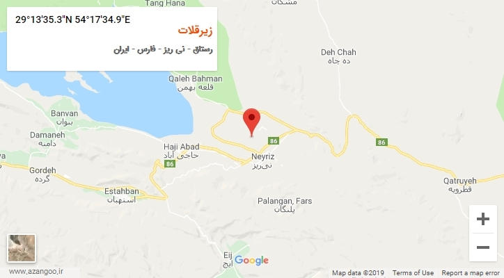 روستای زیرقلات بر روی نقشه