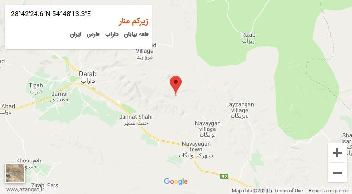 روستای زیرکم منار بر روی نقشه