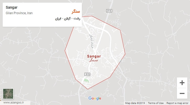 شهر سنگر بر روی نقشه