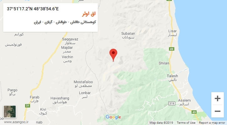 روستای اق اولر بر روی نقشه