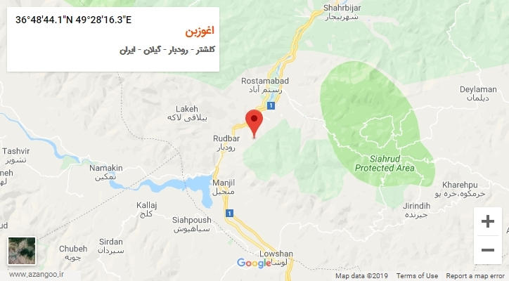 روستای اغوزبن بر روی نقشه
