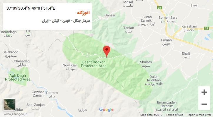 روستای اغوزکله بر روی نقشه