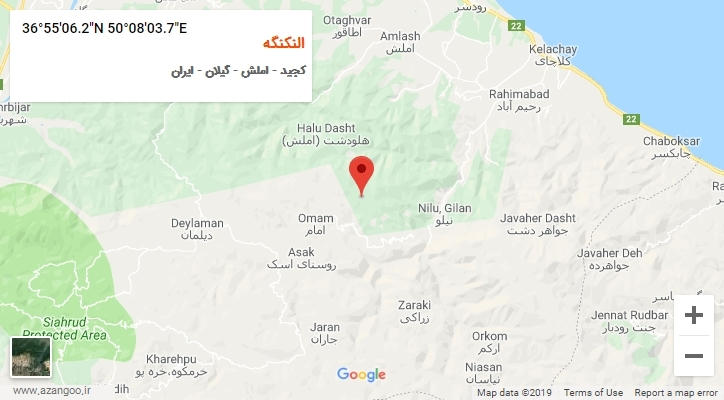 روستای النکنگه بر روی نقشه