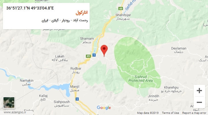 روستای انارکول بر روی نقشه