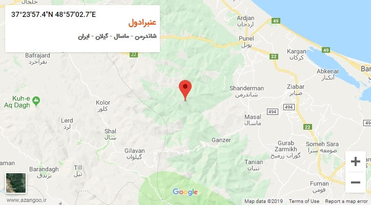 روستای عنبرادول بر روی نقشه