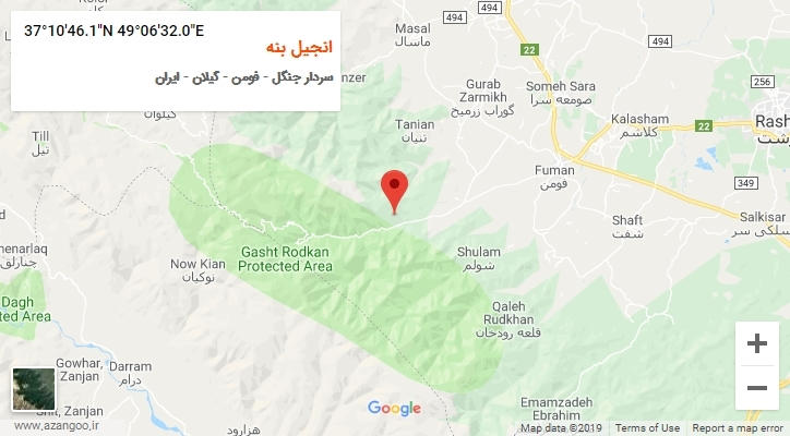 روستای انجیل بنه بر روی نقشه