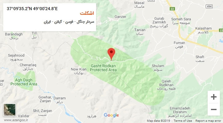 روستای اشکلت بر روی نقشه