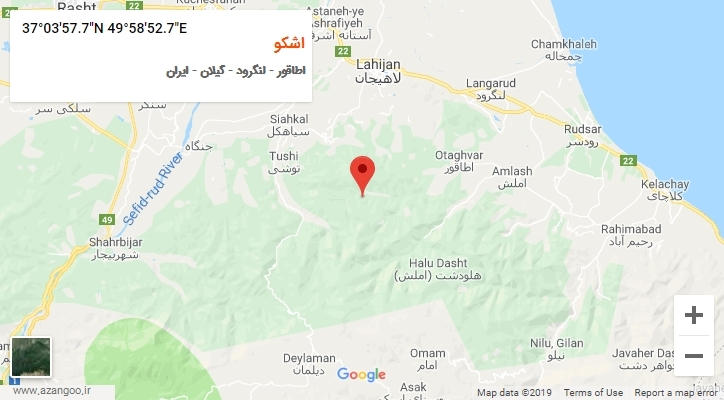 روستای اشکو بر روی نقشه