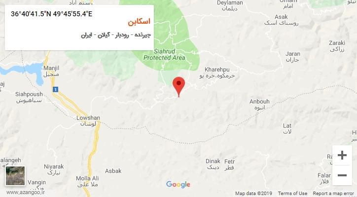 روستای اسکابن بر روی نقشه