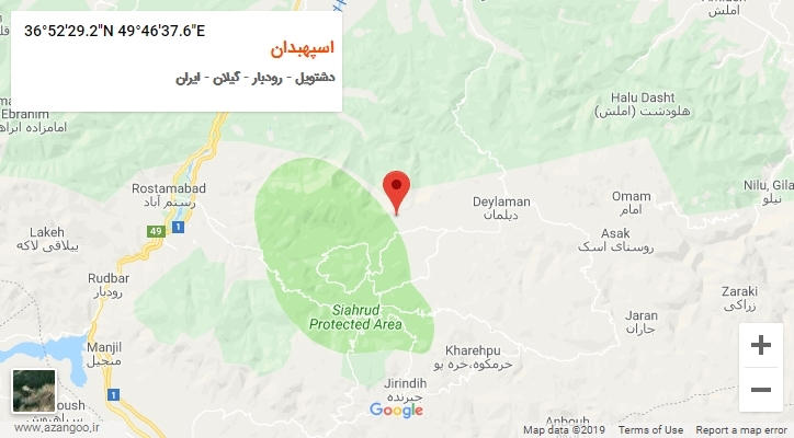 روستای اسپهبدان بر روی نقشه
