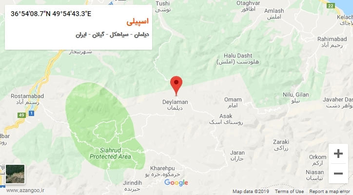 روستای اسپیلی بر روی نقشه