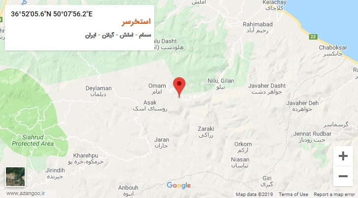 روستای استخرسر بر روی نقشه