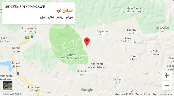 روستای اسطلخ کوه بر روی نقشه