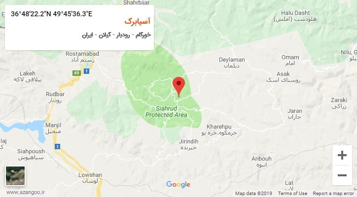 روستای آسیابرک بر روی نقشه