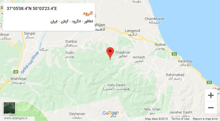 روستای اترود بر روی نقشه