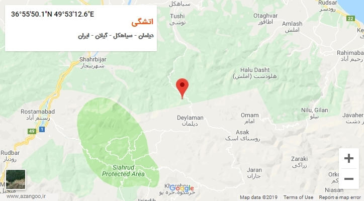 روستای اتشگی بر روی نقشه