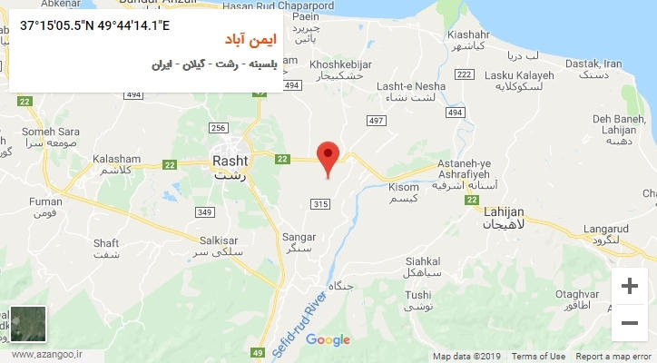 روستای ایمن آباد بر روی نقشه