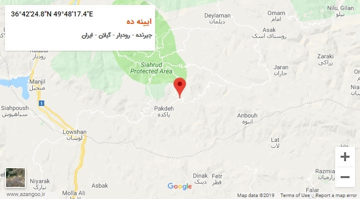 روستای ایینه ده بر روی نقشه