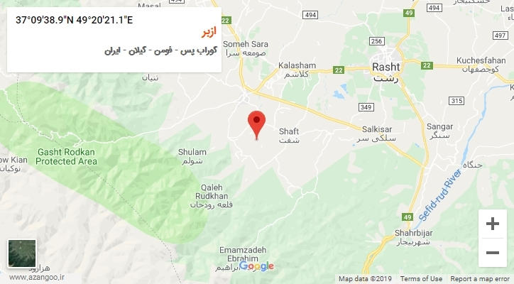 روستای ازبر بر روی نقشه