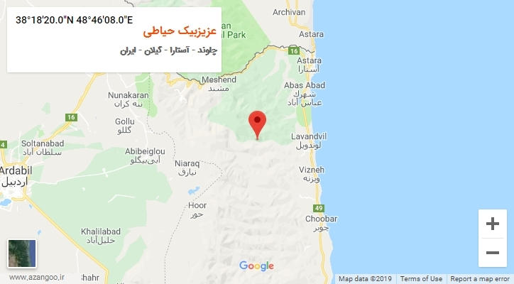 روستای عزیزبیک حیاطی بر روی نقشه