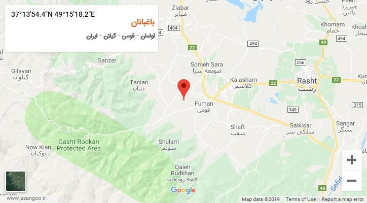 روستای باغبانان بر روی نقشه