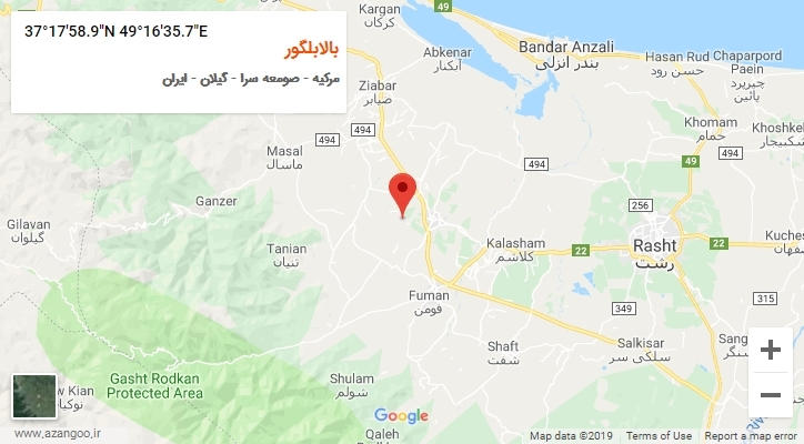 روستای بالابلگور بر روی نقشه
