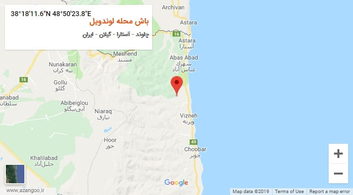 روستای باش محله لوندویل بر روی نقشه
