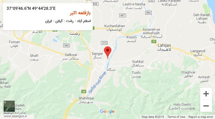 روستای بازقلعه اکبر بر روی نقشه
