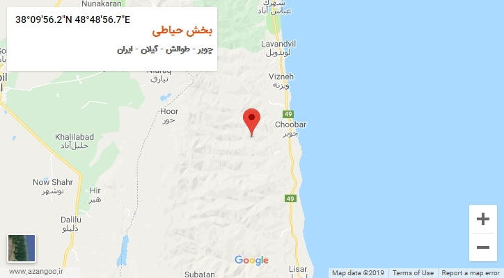 روستای بخش حیاطی بر روی نقشه