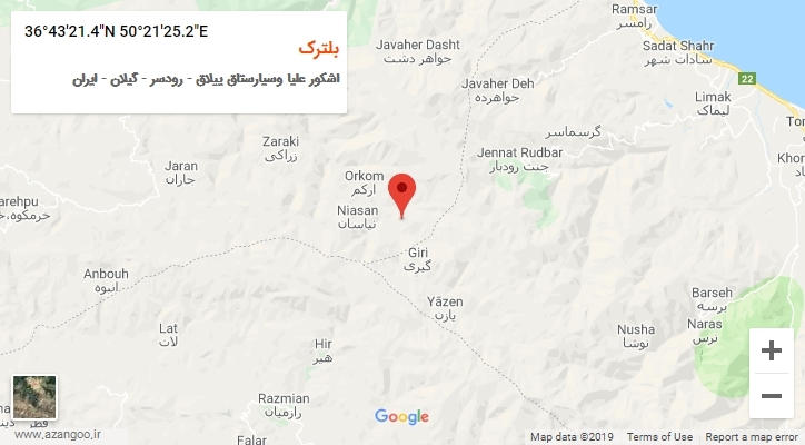 روستای بلترک بر روی نقشه