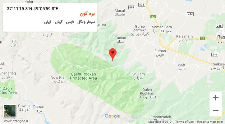روستای بره کون بر روی نقشه