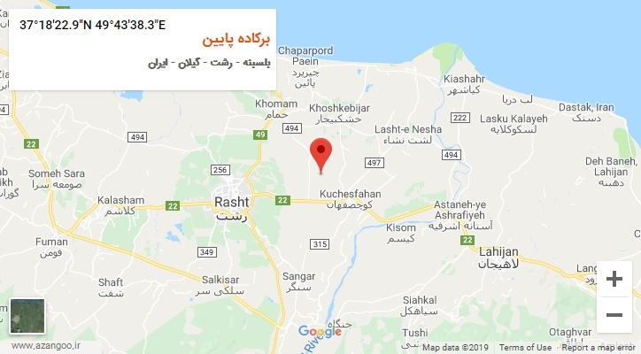 روستای برکاده پایین بر روی نقشه
