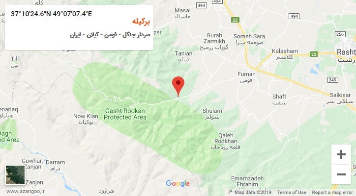 روستای برکیله بر روی نقشه