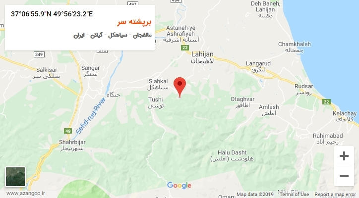 روستای برپشته سر بر روی نقشه