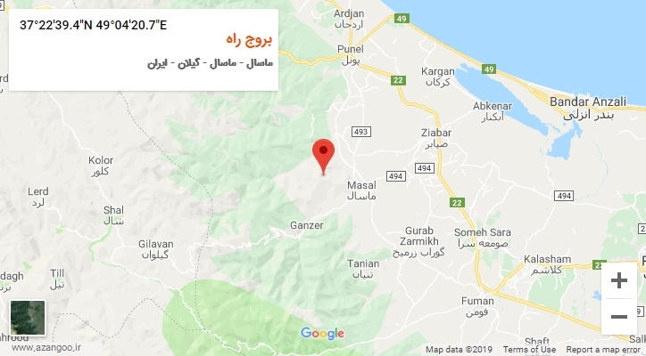 روستای بروج راه بر روی نقشه